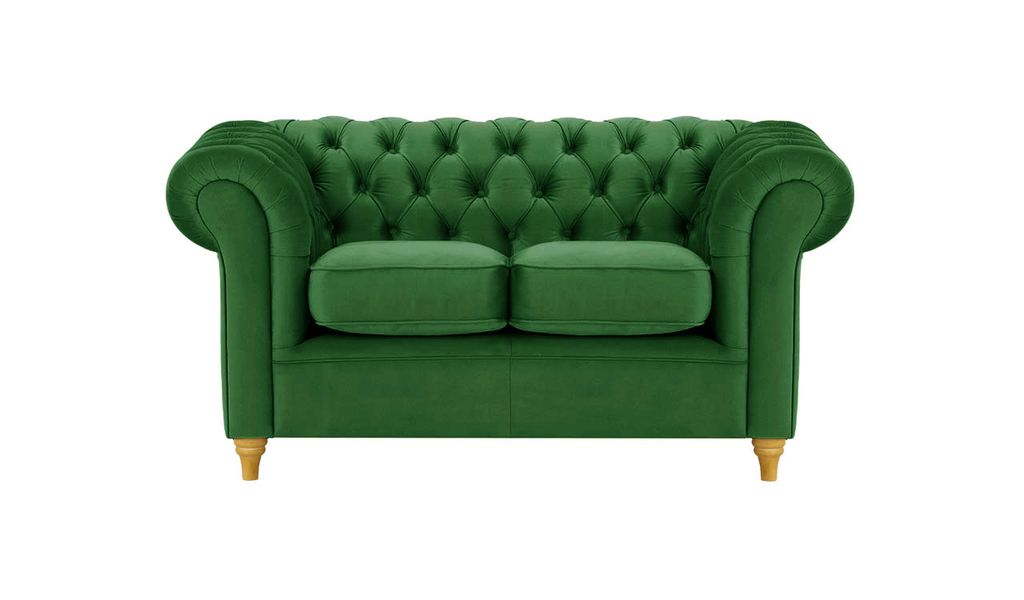 Zweisitzer-Sofa Chesterfield - dunkelgrün - Velluto 10
