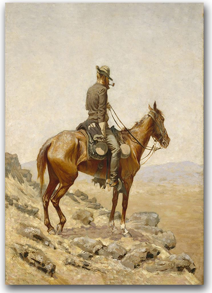 Poster - Canvas - Leinwand - 59,4 cm x 84,1 cm - Fotoposter - Leinwandkunst - Frederic Remington The Lookout