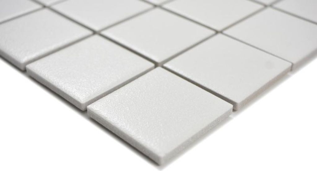Handmuster Keramik Mosaik Fliese altweiß RUTSCHEMMEND RUTSCHSICHER Fliesenspiegel Küche Bad - MOS14-0111-R10_m