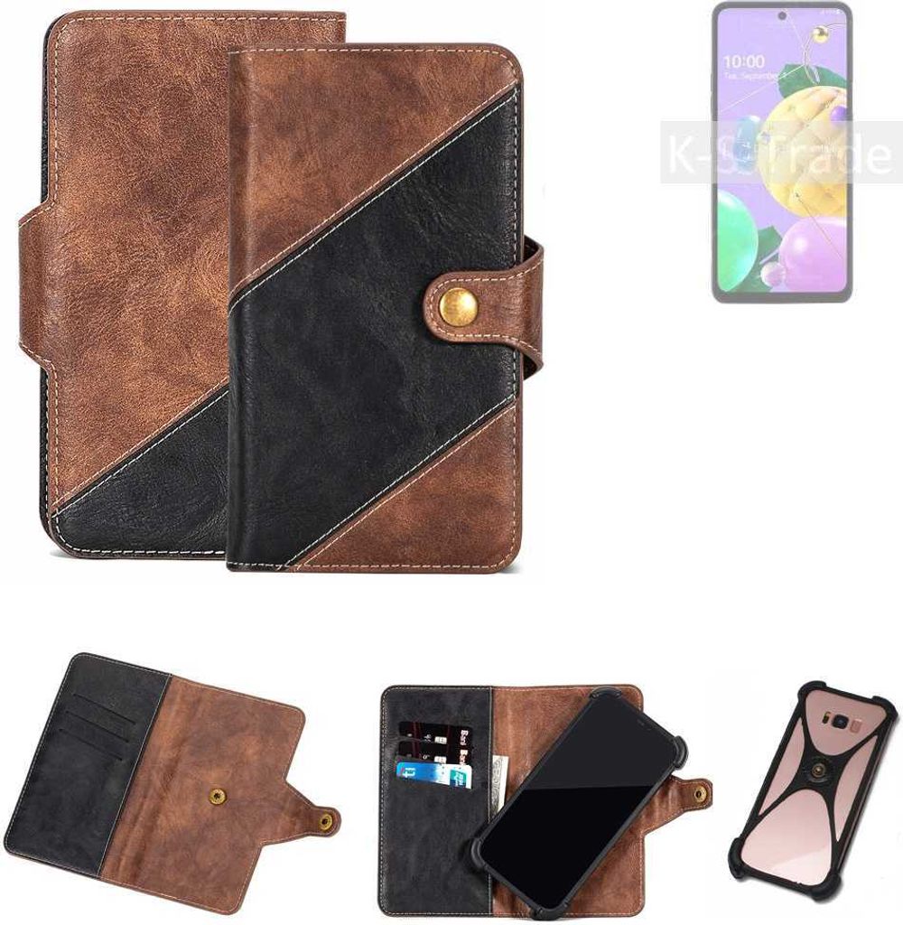 K-S-Trade Handyhülle Schutzhülle Bookstyle Case kompatibel mit LG Electronics K52 Klapphülle Cover Hülle Schutztasche 1x