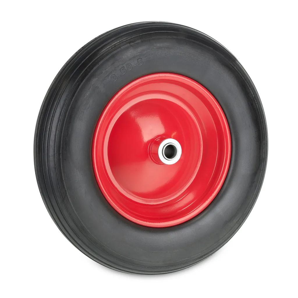 Ruota Carriola 3.50-8 Relaxdays Antiforatura Gomma Piena Acciaio