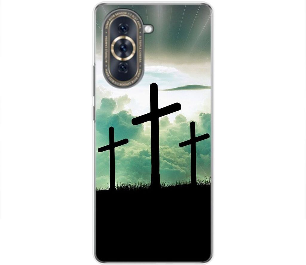 König Design Hülle kompatibel mit Huawei nova 10 Kunststoff Soft Handyhülle - Handy Case Kreuze