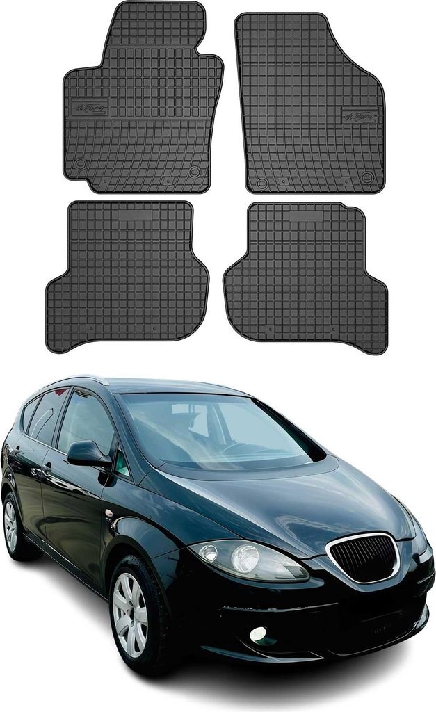 2004-2015 Seat Altea tappetini in gomma nero 4 pz Immagine del prodotto 