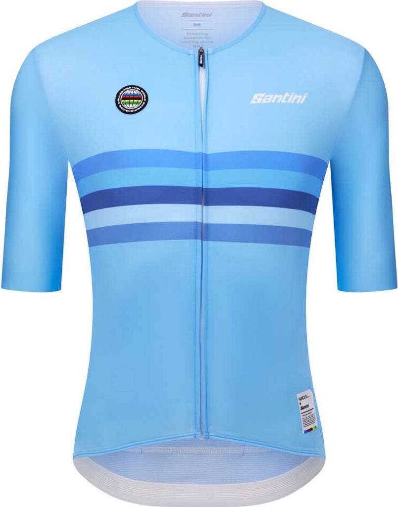 Santini Uci World Champion Belgium 2025 Kurzarm-radtrikot Blau L Mann Blau L