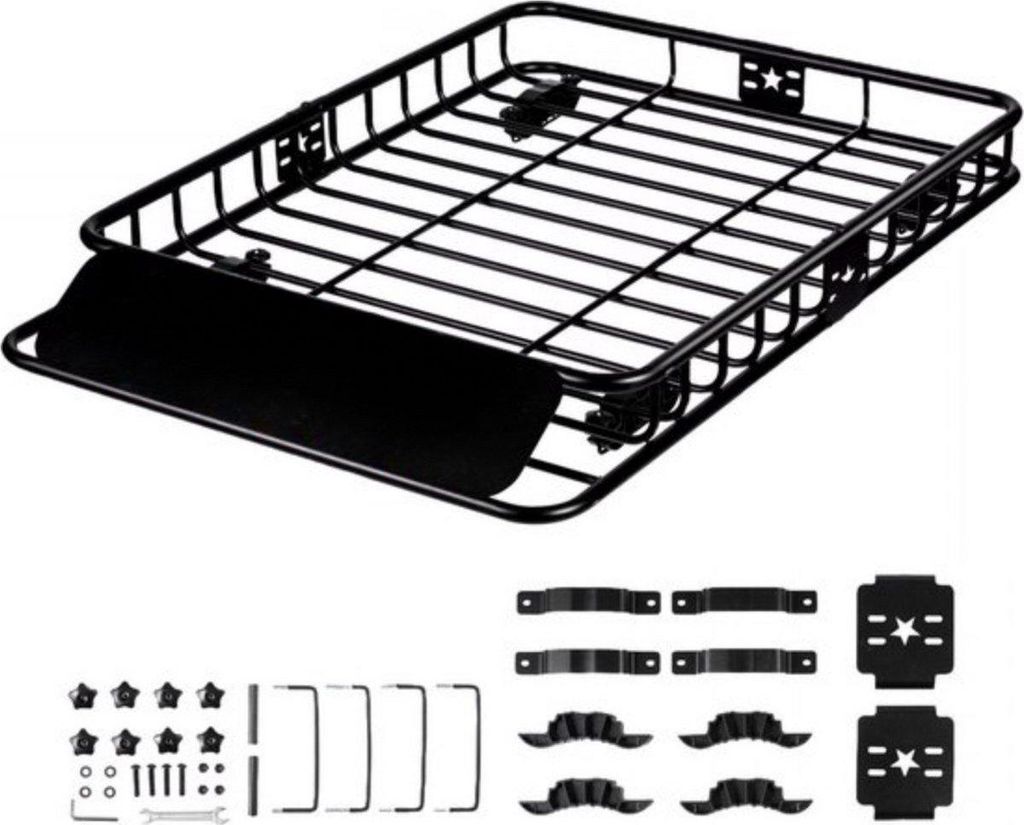 Dakdrager Deluxe – Verstellbarer Dachgepäckträger & Autodachkorb – 1630x990x152mm – 90kg Tragfähigkeit – Mit Windabweiser
