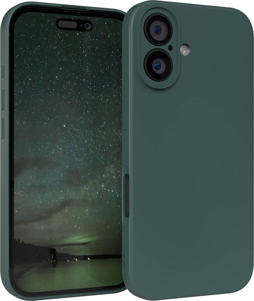 EAZY CASE - TPU Hülle für Apple iPhone 16, TPU Case stoßfeste Handyhülle, weiches Cover mit Kameraschutz, Silikonhülle in Grün