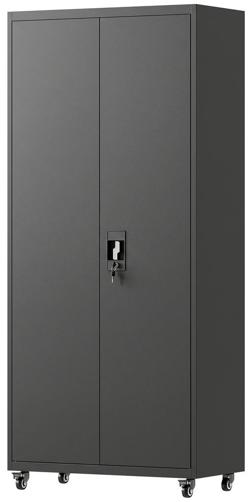 HOMCOM Aktenschrank, Abschließbar, mit Rollen, Produktbild 