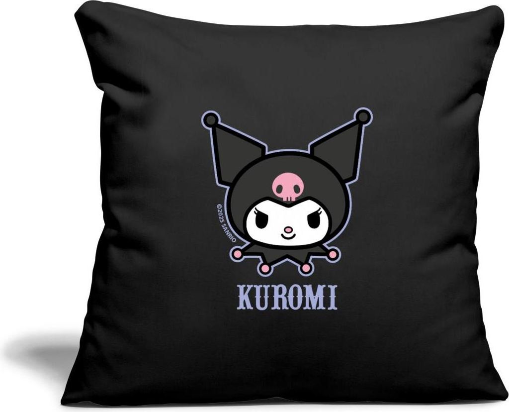 Spreadshirt Kuromi Portrait Kissenbezug 45x45 cm, One size, Schwarz