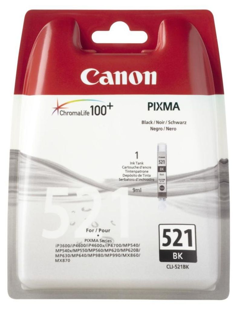 Canon Original CLI-521 + PGI-520 Druckerpatronen Multipack - BK/C/M/Y/BK 4x9ml / 1x19ml