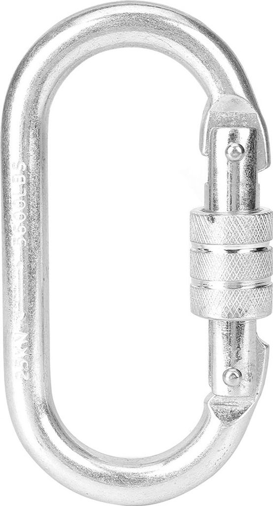 Karabinerhaken, 25 KN, legierter Stahl, O-Form, Sicherheitskarabiner, für Klettern, Bergrettung, Outdoor, Silber