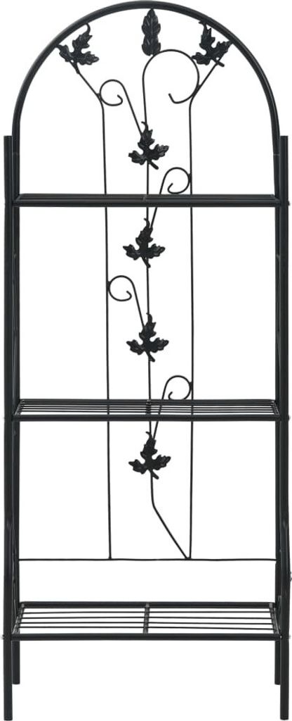 vidaXL scaffale per piante a 3 livelli nero 52 x 28 x 128 Immagine del prodotto 