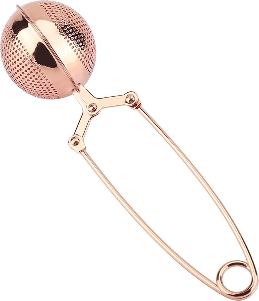 Edelstahl Teezeefje Ballform mit langem Handgriff - Wiederverwendbarer Teezeef für Tee und Kaffee - Tee-Infuser