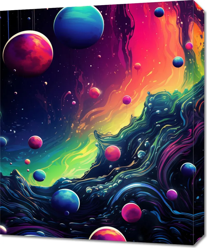 Image galaxies 50 x 60 cm - Impression haute définition kaléidoscope