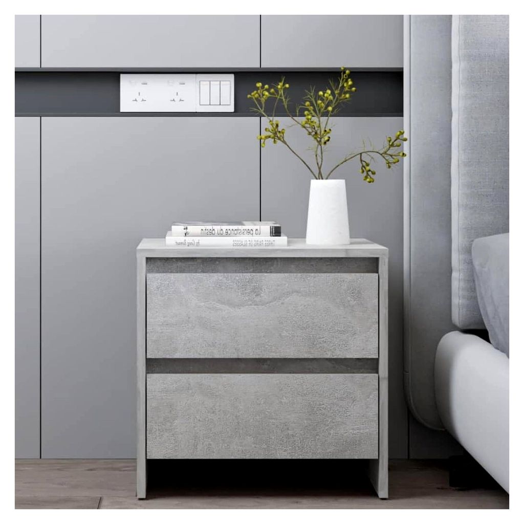 Tische, Beistelltische, Unterschrank, Betongrau, 45 x 34,5 x 44,5 cm