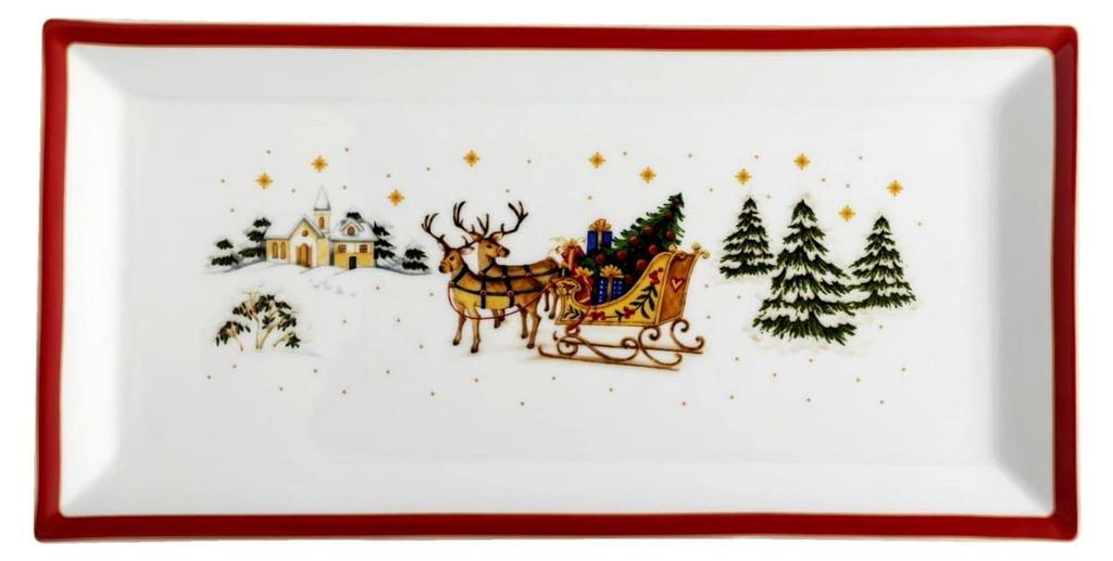 Platte eckig 36 cm Happy Wintertime 36x18 CM