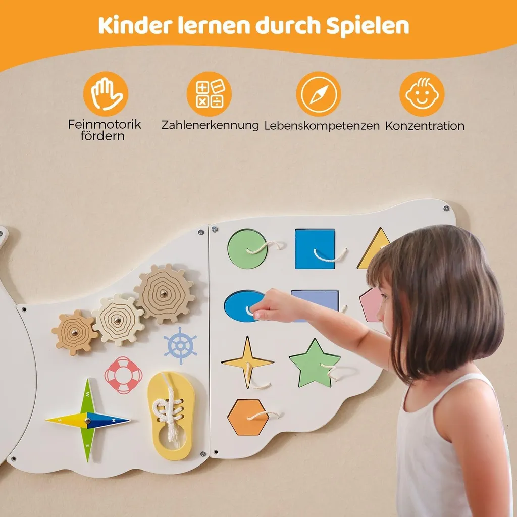 Panneau d'Éveil Mural Montessori : Occuper Bébé avec 11 Activités