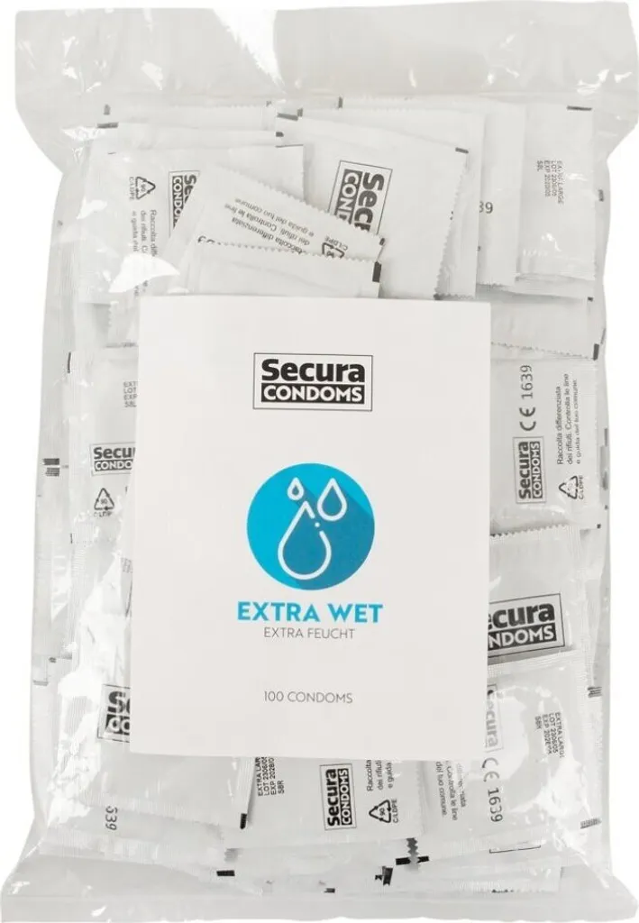 Secura Extra Wet 100 bustine - Non Fermarti Mai, Goditi il Momento