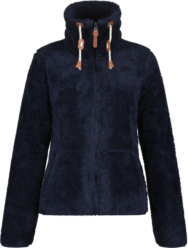 Icepeak Colony Teddy Fleecejacke Damen Langhaarfleecejacke, Farbe:Dunkelblau, Größe:L