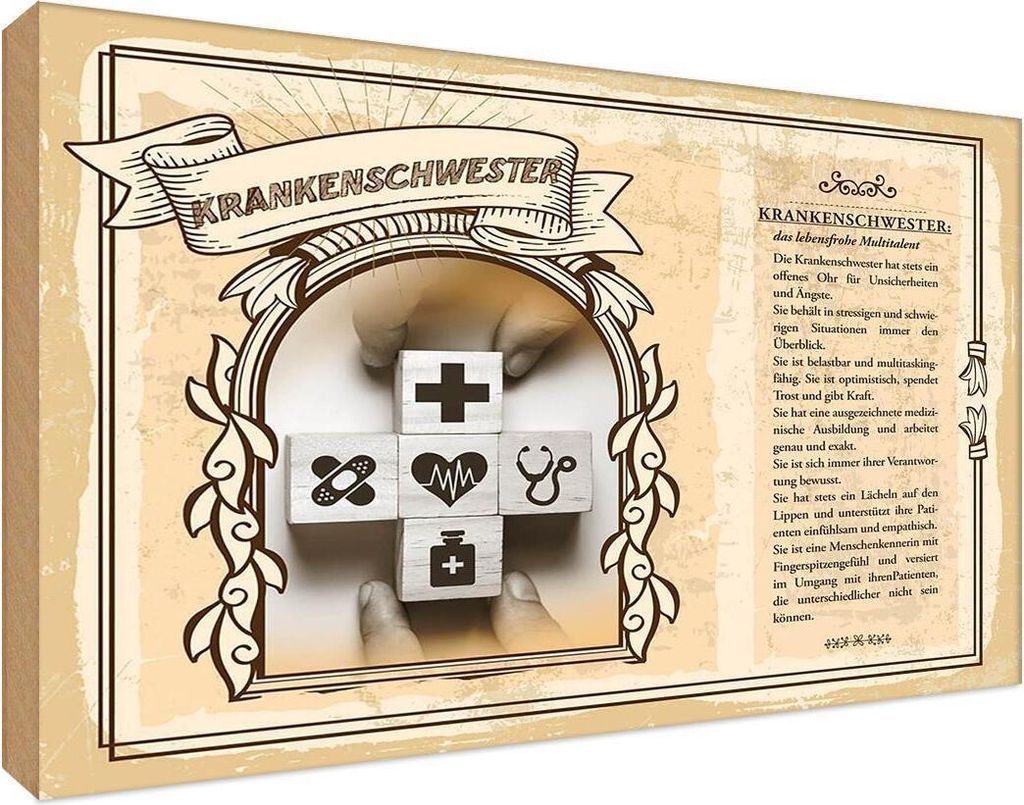 vianmo Holzschild 12x18 cm Krankenschwester Beruf Arbeit Produktbild 