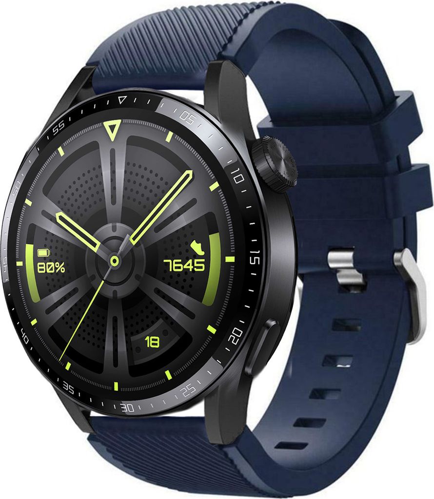 Strap-it Huawei Watch GT 3 46mm Silikonarmband (Dunkelblau)