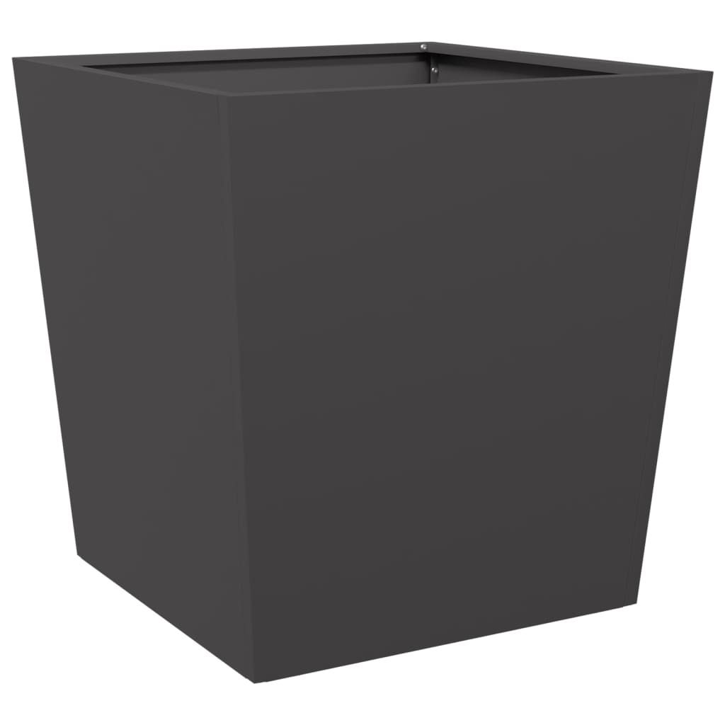 vidaXL Pflanzkübel Schwarz 50x50x50 cm Stahl Produktbild 