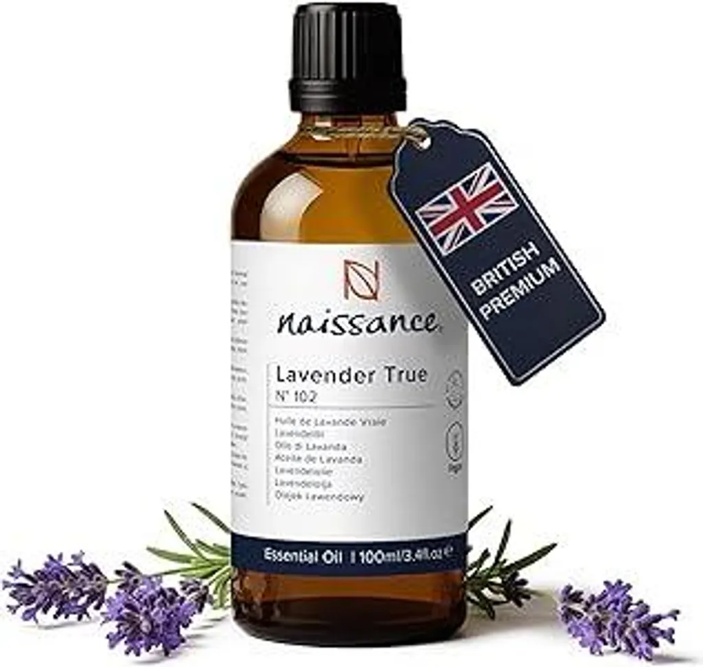 Olio di lavanda Naissance (n. 102) 100 ml - Olio essenziale di lavanda naturale Olio profumato per diffusori di aromi Aromaterapia, massaggi, cosmetici naturali