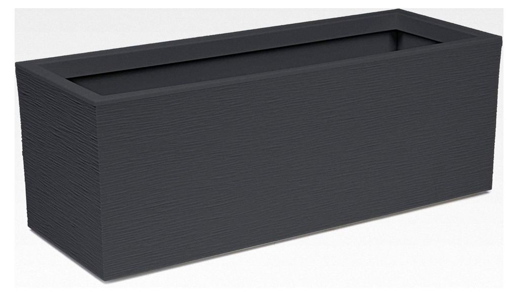 Balkonkasten mit Wasserspeicher, 57L Pflanzvolumen, Pflanzkübel Graphit, rechteckig, Blumentopf für Balkon und Terrasse