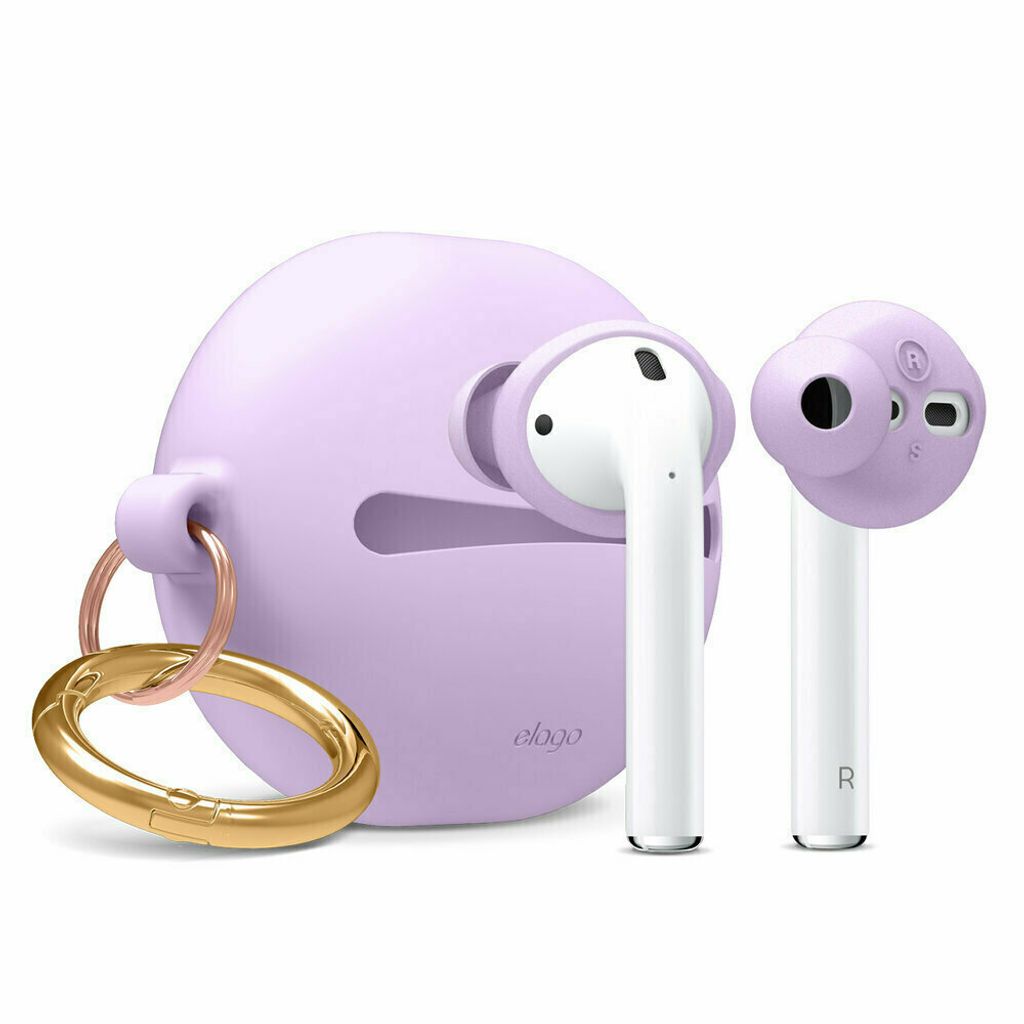 Elago Earbuds Basic Cover mit Tragetasche fr AirPods 2 / AirPods 1 Lavendel
