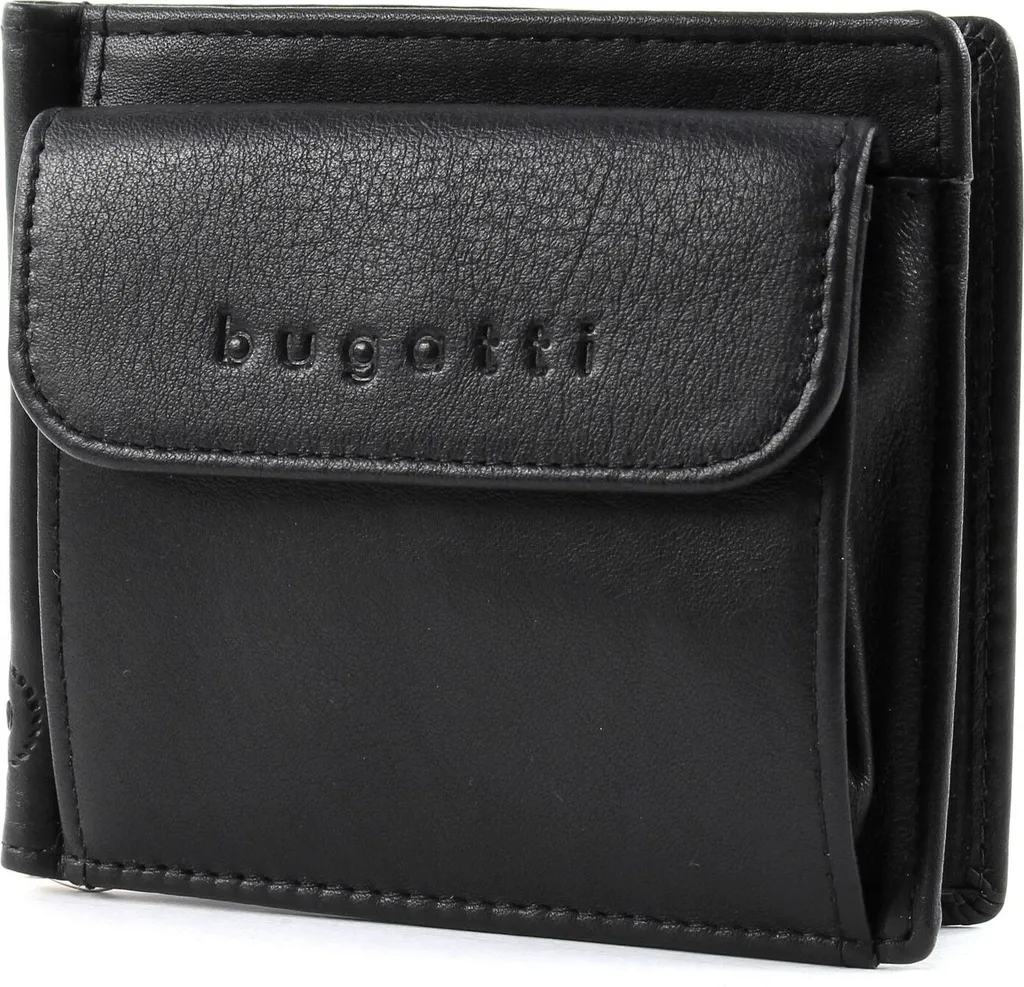 Porte-monnaie pince à billets Bugatti en cuir noir anti-RFID