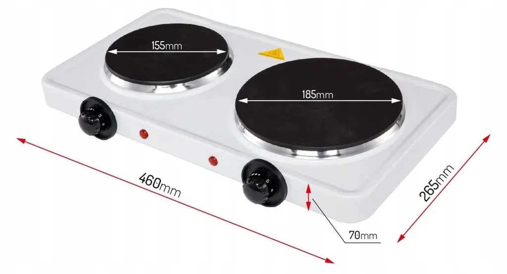 Réchaud électrique 2 feux Adler 2500W idéal camping studio et d'appoint - 7