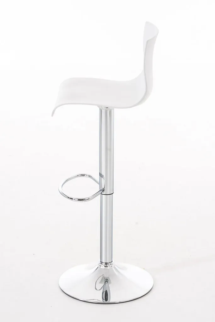 Tabouret de bar CLP Hover en plastique blanc et métal chromé robuste - 4