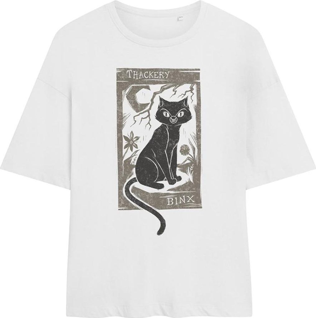 Hocus Pocus - "Woodcut" T-Shirt für Damen, Übergroß TV25678 (XXL) (Weiß)