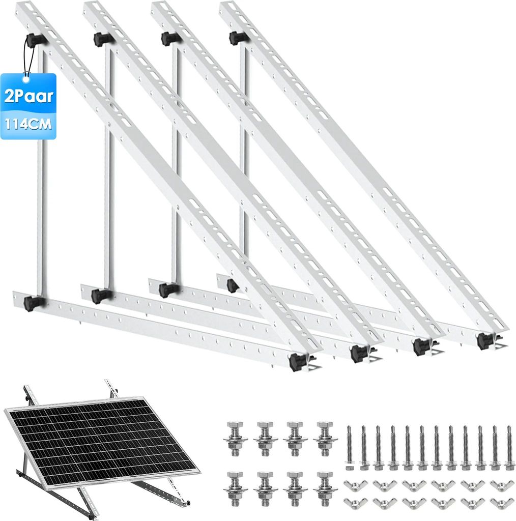 4x Supporto fotovoltaico 114 cm Fissaggio per pannelli Immagine del prodotto 