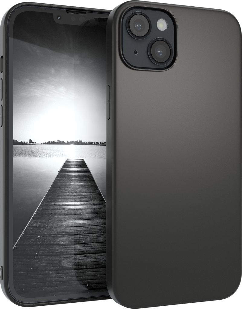 EAZY CASE Handyhülle Silikon Apple iPhone 14 Plus hoher Rand für Bildschirm & Kamera, Flexibles Silikon, extra dünn und leicht