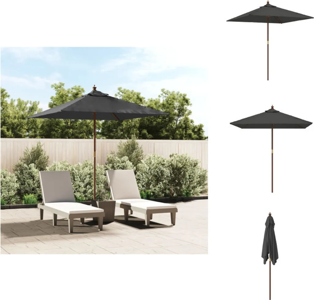 Prezzo Shock Ombrellone vidaXL Legno Antracite 2x2 | Offerta Giardino