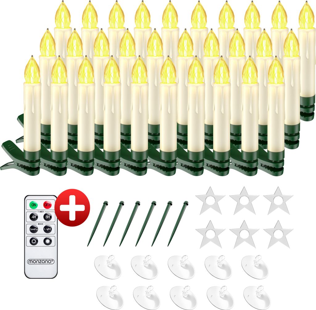 MONZANA® 30x bougie LED sans câble lumière blanc chaud Image du produit 