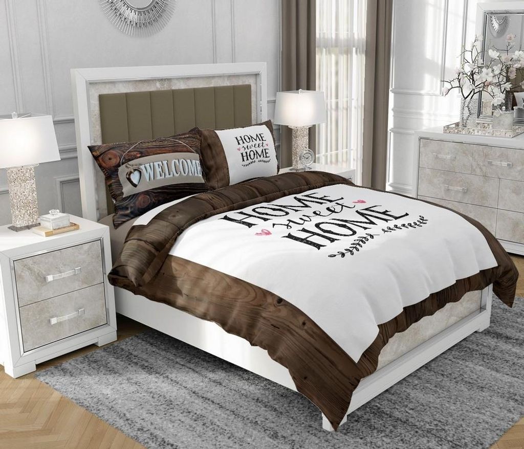 Bettwäsche 140x200 cm + 2x70x80 cm, 3-teilig, 100% Baumwolle, Satin, Reißverschluss, Dunkelbraun - SOVIO | So.0310
