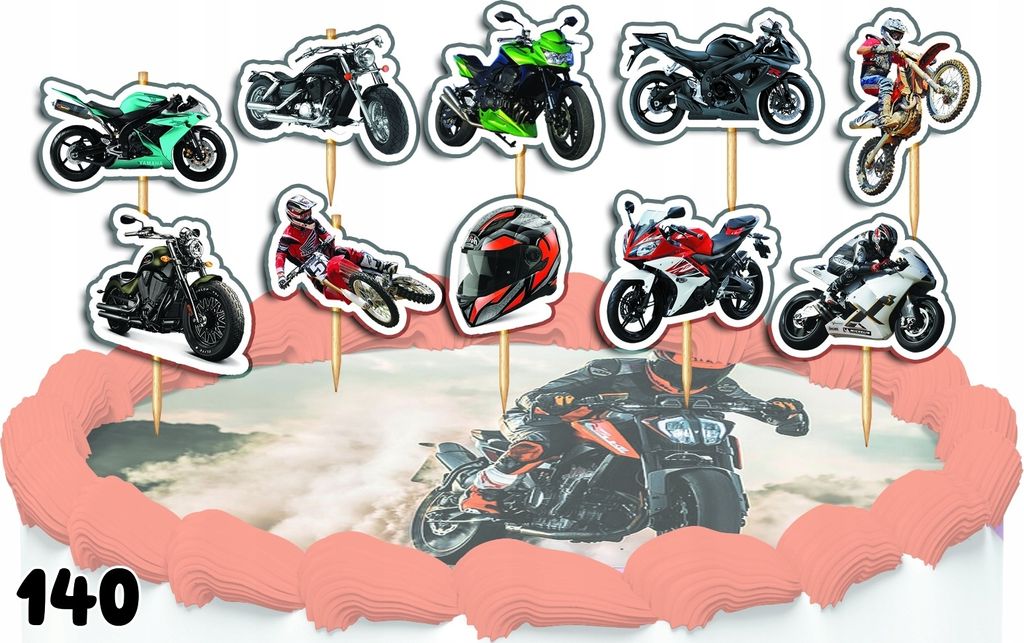 Cake Toppers Decoration Set - Motor Motor 10Pcs.