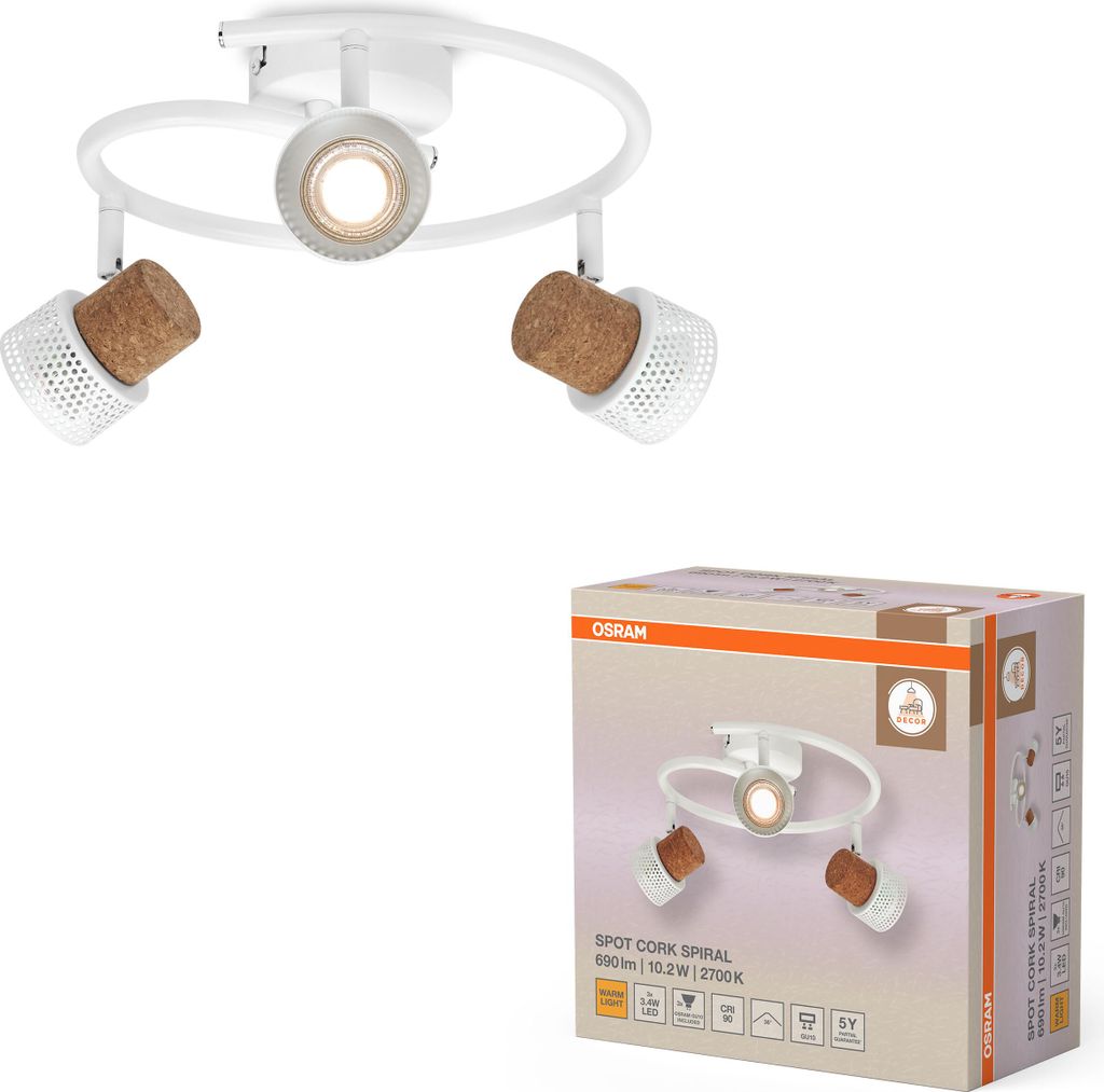 Osram LED Deckenleuchte Decor Spot Cork Weiß Ø30cm 3 x 3,4W Image du produit 