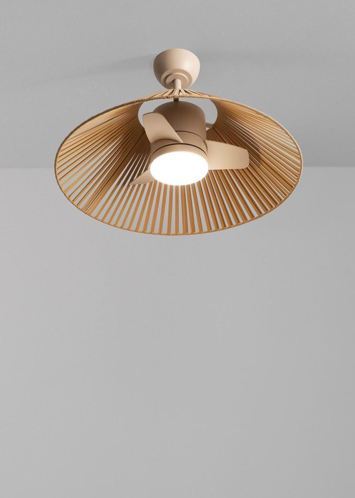 WIND LAMP WOVEN - Leiser 25W-Deckenventilator mit LED-Licht