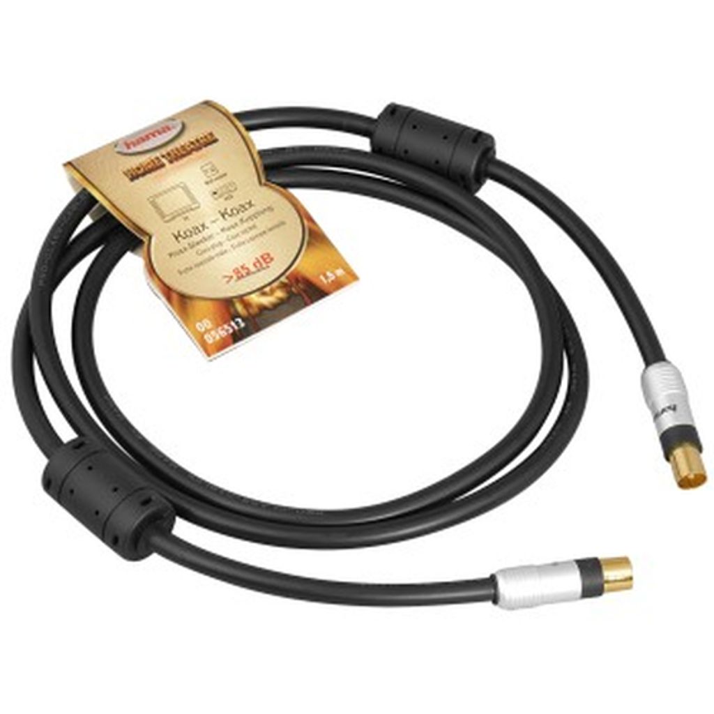Hama 00056513, 1,5 m, Coaxial M, Coaxial FM, Schwarz