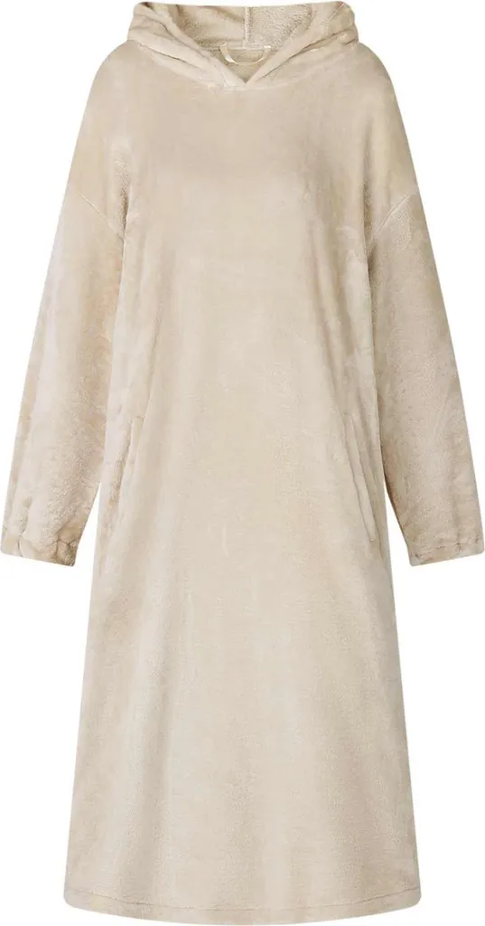 Pull Géant Couverture Beige Flanelle S pour Soirée TV et Télétravail
