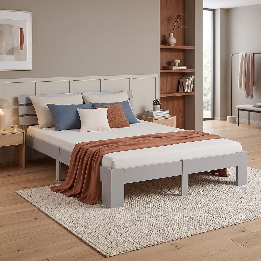 Homestyle4u Holzbett 180 x 200 mit Lattenrost Doppelbett Produktbild 