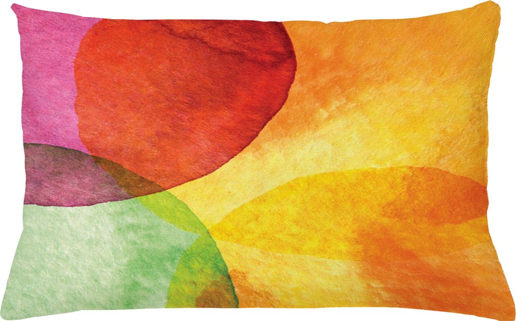 ABAKUHAUS Abstrakt Kissenbezug, Abstrakte Aquarell Gemalte Papierart Modernen Kunst Entwurfs Druck, 65 x 40 cm, Gelb Orange Lime Green