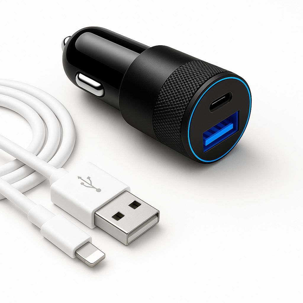 Zigarettenanzünder KFZ Ladegerät USB C und USB A 15W inkl. Produktbild 