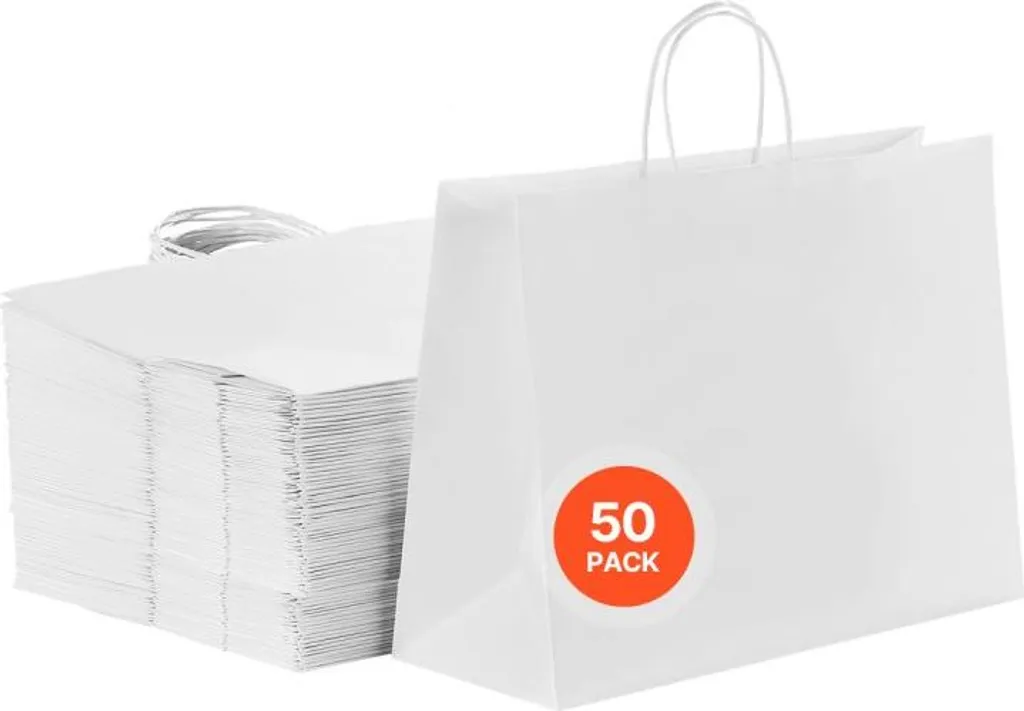Sac cadeau en papier blanc pour boutiques et événements - 40x15x30cm x50