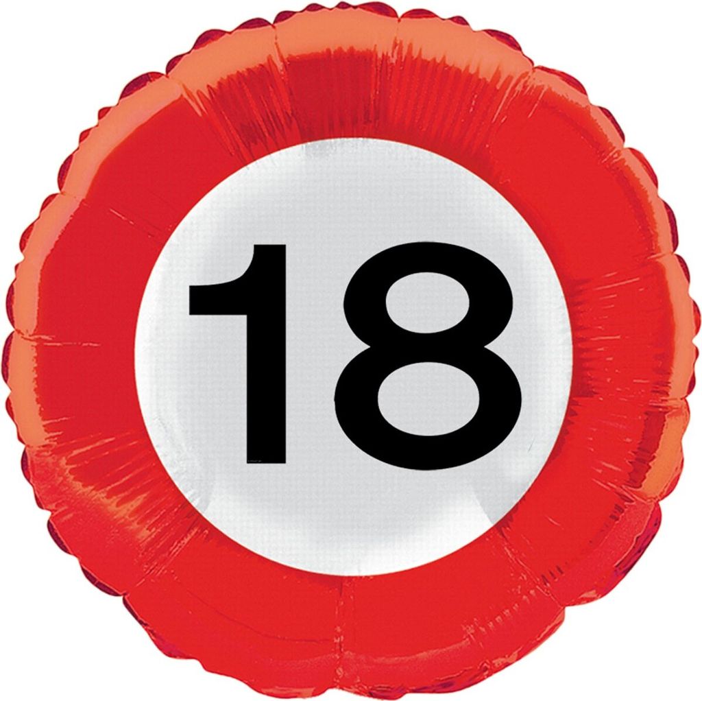 Verkehrsschild 18 Folienballon 45cm Produktbild 