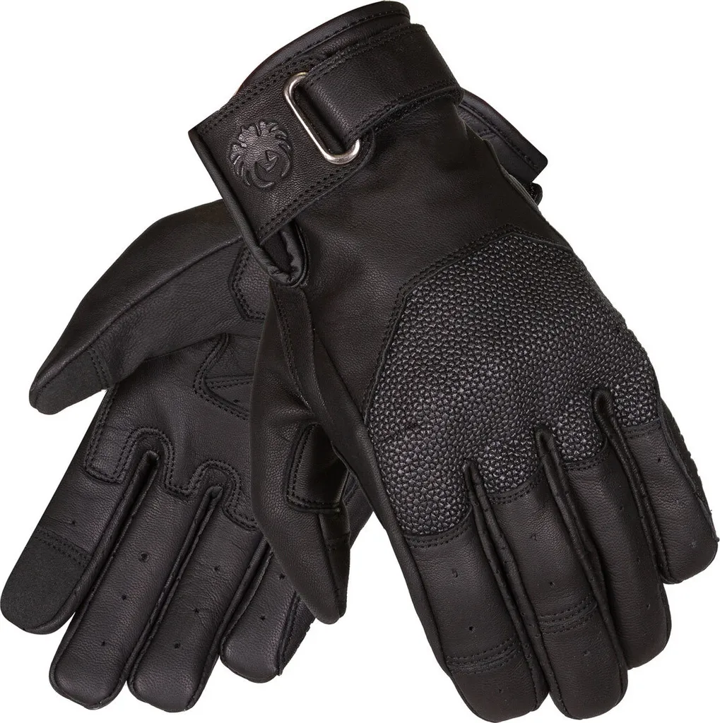 Gants de moto en cuir Merlin Valor D3O noir pour protection routière