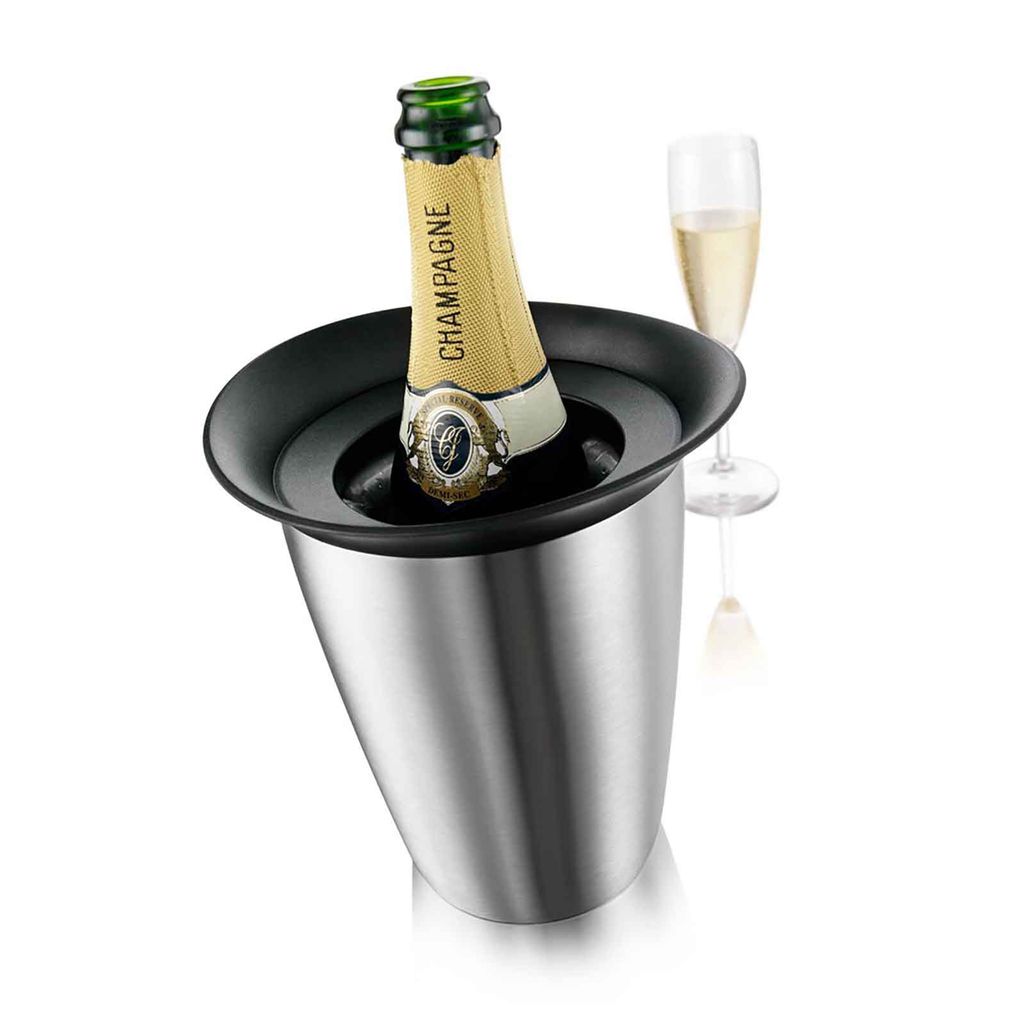 Vacu Vin Champagnerkühler Active Cooler Elegant Edelstahl - Box - Silber