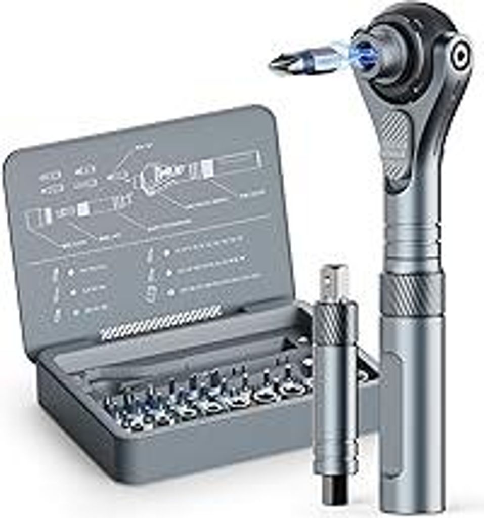 ATuMan RS2 40 In 1 Schraubendreher Set, Magnetisches Multi Ratschenschraubendreher Set mit S2 bit Ratschenkasten Klein Mini Ratschen set 1/4 mit 45...